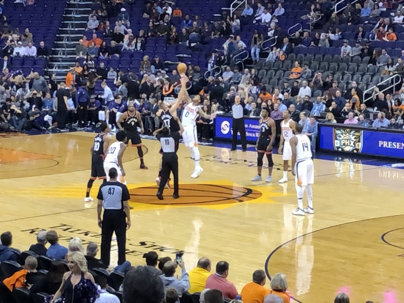 Tip-off at a Phoenix Suns home game