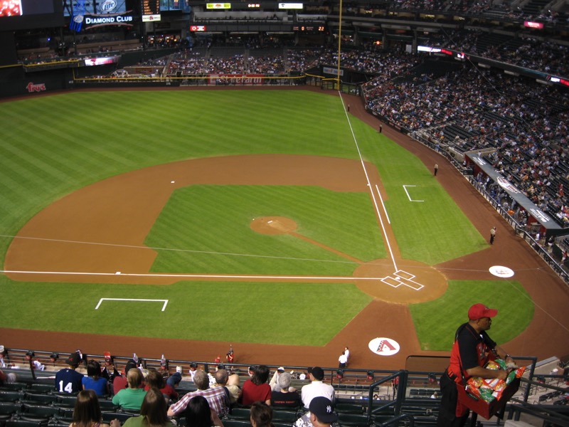 Chase Field from the upper deck during a Diamondbacks game